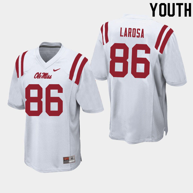 Youth #86 Jay LaRosa Ole Miss Rebels College Football Jerseys Sale-White